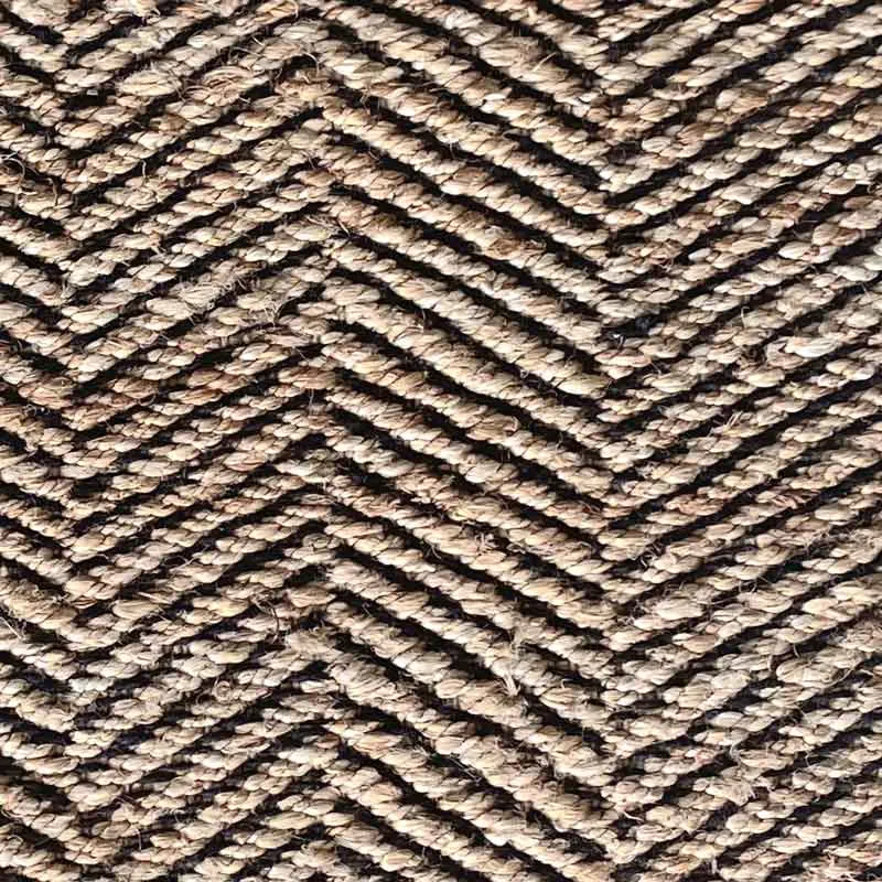 Handspun Harold Natural & Black Jute Mat (90cm)