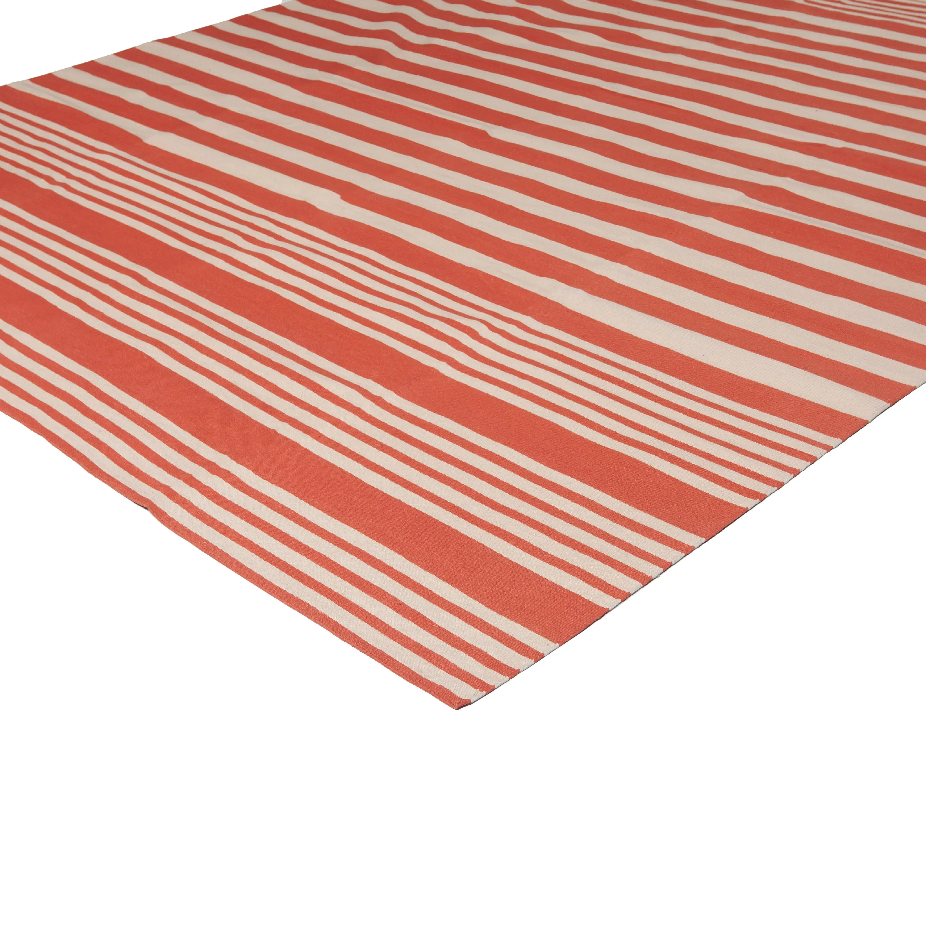 Red Flatweave Cotton Rug - 8'1" x 11'1"